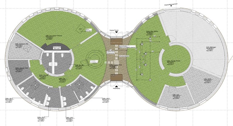 Plan des multifunktionalen Empfangsgebäudes