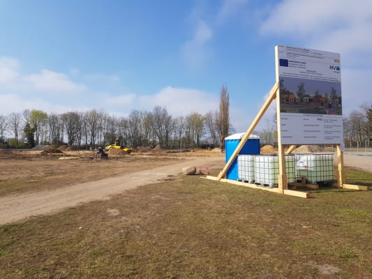 Blick auf die Baufläche